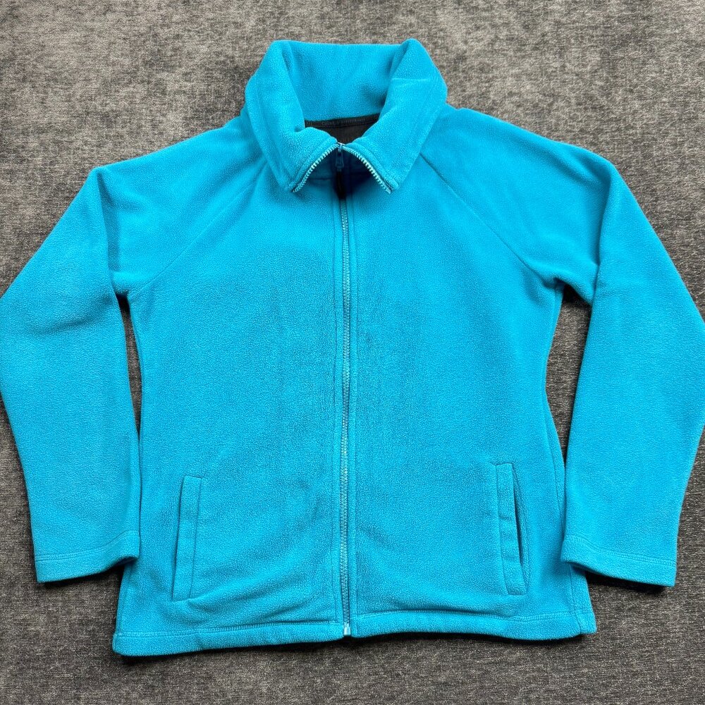 Calvin Klein Performance Women’s Fleece Jacket Medium Blue Full Zip Embroidered